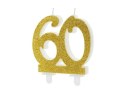 Świeczka urodzinowa "60" złota 7,5cm SCU5-60-019