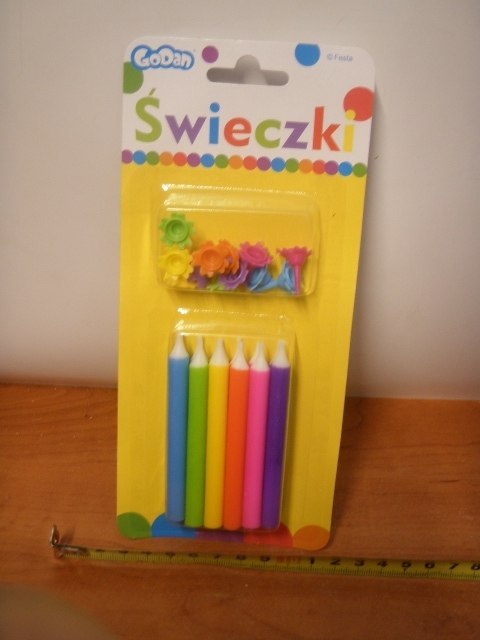 Świeczki 12szt tęcza PF-SUT12