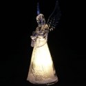 Anioł świecący lampka figurka świąteczna ozdoba aniołek led na baterie srebrny