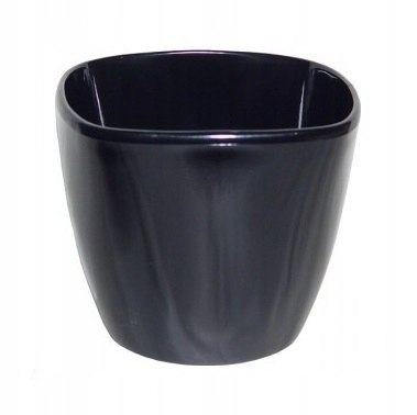 Doniczka z podstawką MARCEL 13cm CZARNA