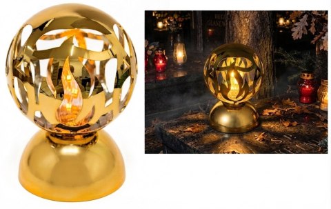 Lampion celeris płomień plastikowy ZŁOTY 25 x 17 cm na baterie SL-KLG