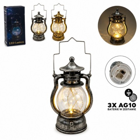 Latarnia led "drucik" wys. 12,6cm. mix kolorów baterie w zestawie