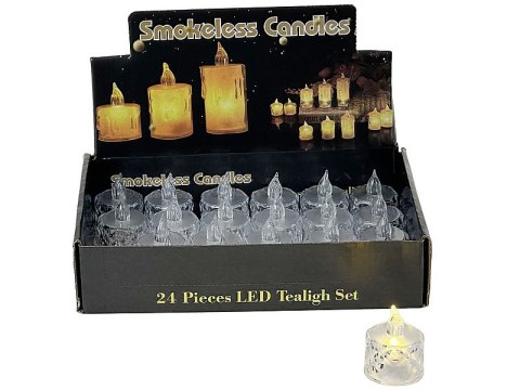 Świecące tealighty 4 x 3,5cm, display 24szt.