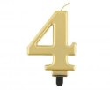 Świeczka B&C cyferka 4 metalik złota 8,0 cm PF-SCZ4